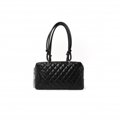 CHANEL MASTER CALFSKIN QUILTED LARGE CAMBON BOWLER BLACK (28*16*10cm)